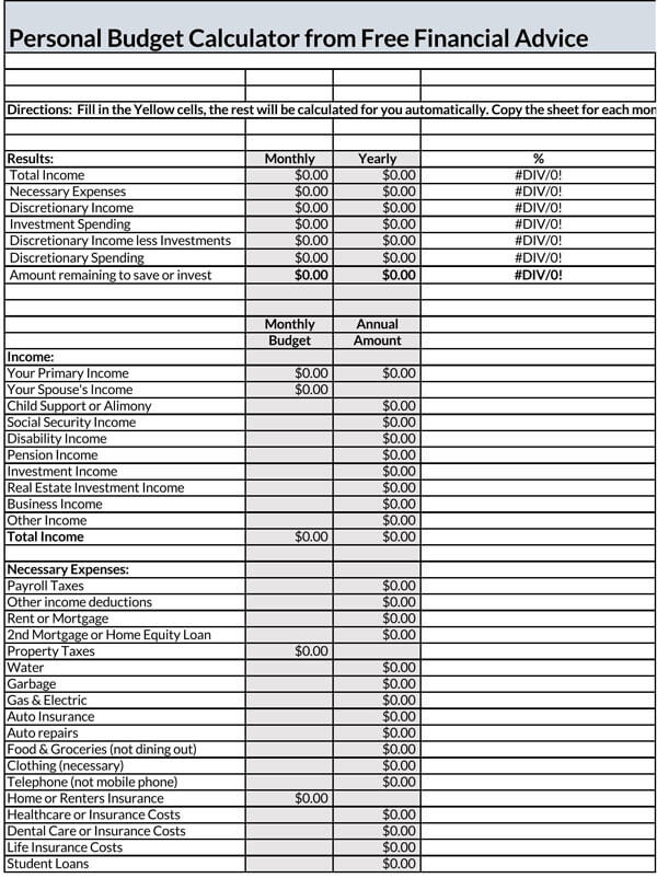 resource budget annual planning template