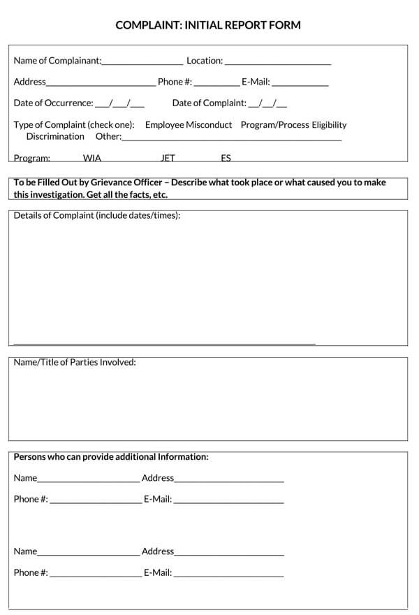 16-free-employee-complaint-forms-templates-word-pdf