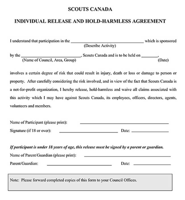 free-printable-hold-harmless-agreement-form