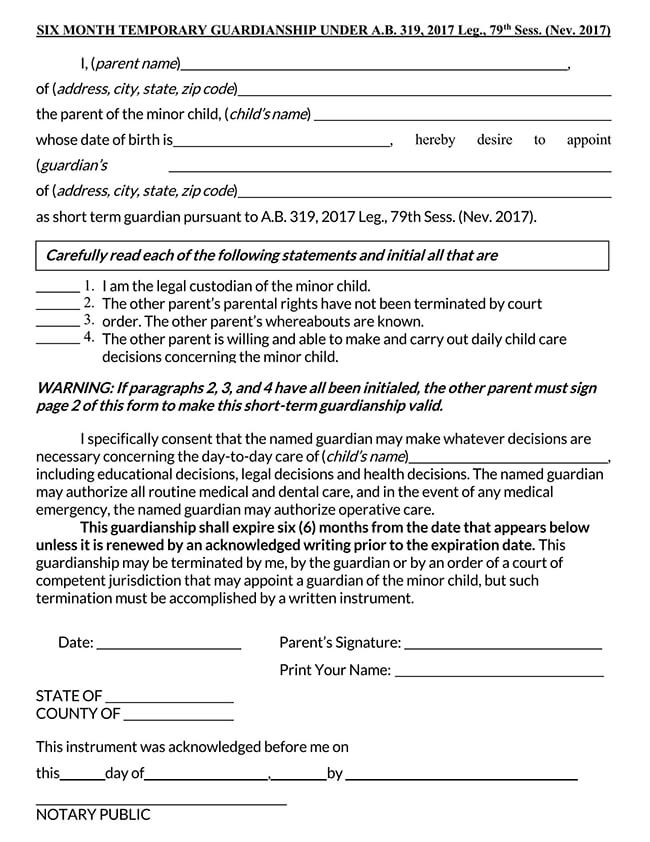 guardianship papers for adults