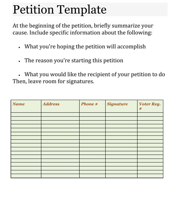 Petition Template Petition Format Template Legal Petition -  Portugal
